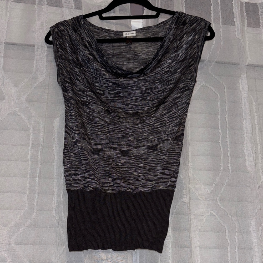 Dynamite Black and Gray Cowl Neck Blouse